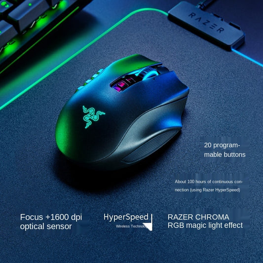 Razer Naga Pro Professional Edition Wireless Bluetooth E-Sports Computer Game Mouse Macro InterchangeableThree Side Key